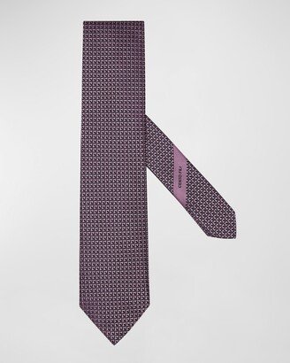 Men's Geometric Silk Tie-AF