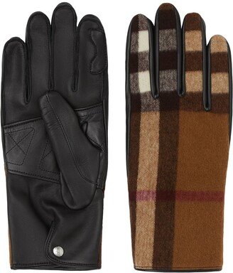 Check-Pattern Gloves