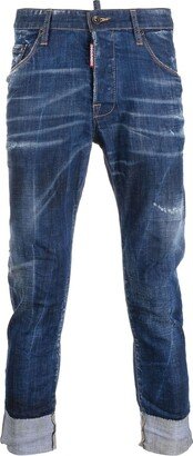 Distressed-Effect Cropped Jeans
