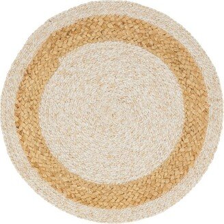 Saro Lifestyle Earthy Delight Braided Jute Placemat (Set of 4), 15, Off-White