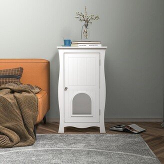 IGEMAN Nightstands End Table with Door and Shelf,Also Be Used As A Pet House