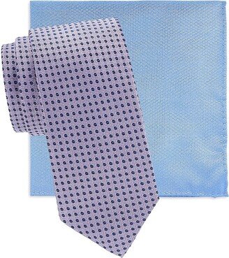 Saks Fifth Avenue Made in Italy Saks Fifth Avenue Men's 2-Piece Patterned Silk Tie & Pocket Square Set