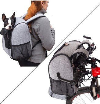 K&H Pet Products Travel Bike Backpack for Pets Gray 9.5 X 14 X 15.75 Inches