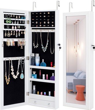 Global Pronex Fashion Simple Jewelry Storage Mirror Cabinet Can Be Hung On The Door Or Wall