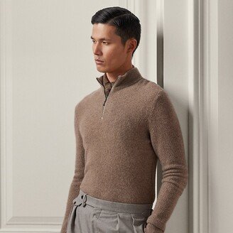 Ralph Lauren Cashmere Birdseye Quarter-Zip Sweater-AA