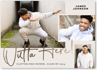 Graduation Announcements: Outta Here Graduation Announcement, Grey, 5X7, Matte, Signature Smooth Cardstock, Square