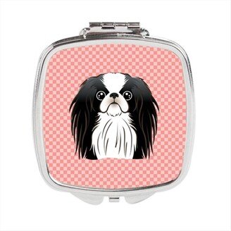 BB1230SCM Checkerboard Pink Japanese Chin Compact Mirror, 2.75 x 3 x .3 In.
