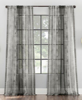 Takato Shibori Stripe Rod Pocket Curtain Panel, 50