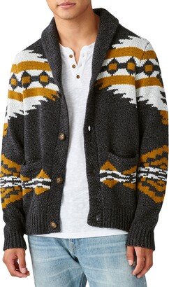 Legacy Print Shawl Collar Sweater Coat