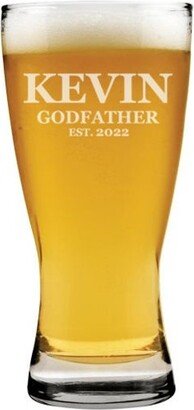 Godfather Est New Beer Glass Pilsner Stein Mug Custom Personalized Engraved Gift