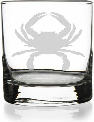 Maryland Blue Crab Round Rocks Glass - Gift, Glass
