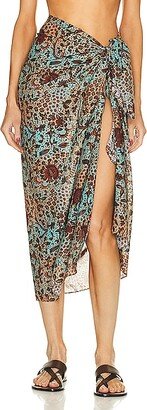 Paz Coverup Skirt in Teal,Rust