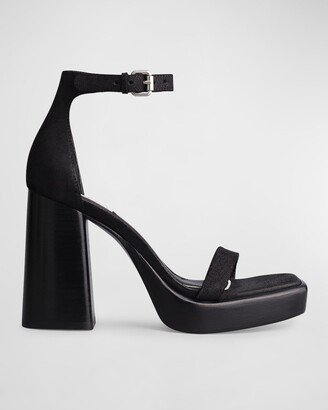 Matrix Suede Ankle-Strap Platform Sandals