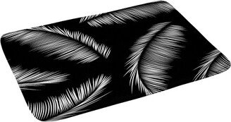 Kelly Haines Monochrome Palm Leaves Bath Rugs and Mats Black 24