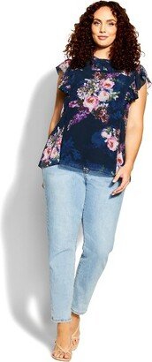 | Women's Plus Size Nova Floral Top - - 12 Plus