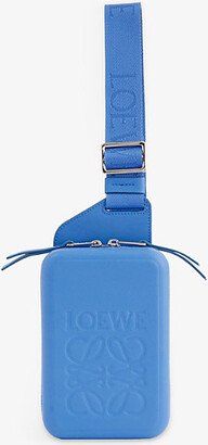 Seaside Blue Moulded Sling Leather Cross-body bag