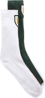 Cotton jacquard socks with patch