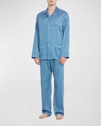 Emanuele Maffeis Men's Medallion-Print Long Pajama Set