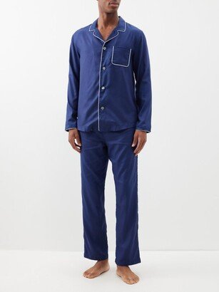 Lombard Piped Cotton-jacquard Pyjamas