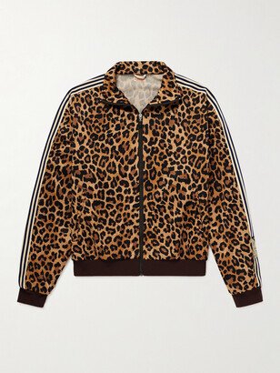 Webbing-Trimmed Leopard-Print Tech-Jersey Track Jacket