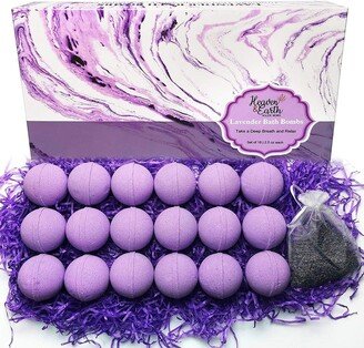 Purelis Lavender 18-Piece Bath Bombs Gift Set, Natural, For Men And Women