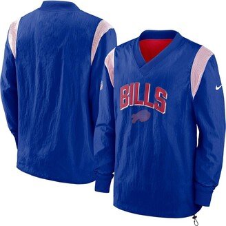 Men's Royal Buffalo Bills Sideline Athletic Stack V-Neck Pullover Windshirt Jacket