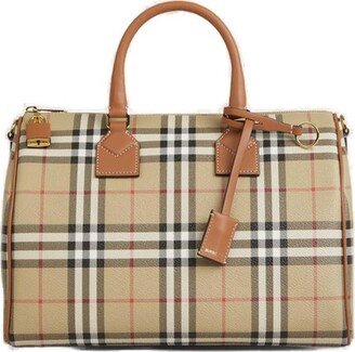 Vintage Check Pattern Medium Bowling Bag