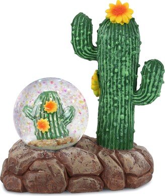 Cactus Snow Globe Figurine with Sparkling Glitter - 45mm - 3.5″Lx2″Wx4.3″H