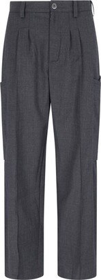 Pleated Straight-Leg Trousers