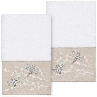 Braelyn Embellished Hand Towel - Set of 2 - White