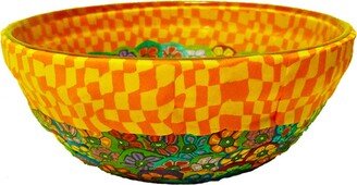 Colorful Unique Glass & Polymer Clay Dessert Bowl, Oatmeal Breakfast Bowl