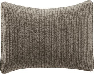 Stonewashed Cotton Velvet Quilted Pillow Sham