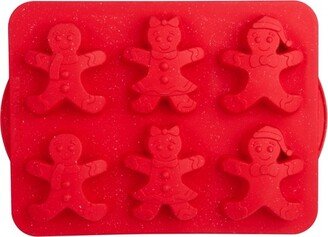 10.3 Silicone Gingerbread People Shaped Cake Pans Red