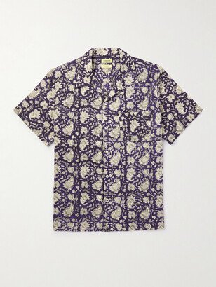 De Bonne Facture Camp-Collar Printed Cotton-Gauze Shirt