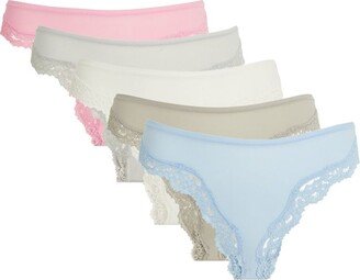 Fits Everybody Lace-Trim Tanga Pants (Pack Of 5)