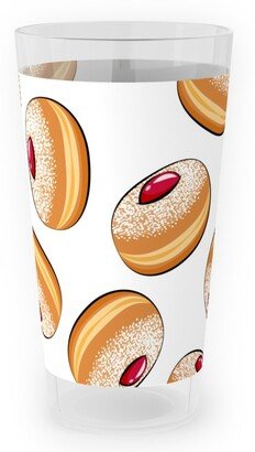 Outdoor Pint Glasses: Sufganiyot (Jelly Doughnuts) - On White Outdoor Pint Glass, Multicolor