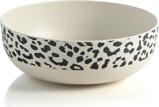 Ainsley Black and White Leopard Print Melamine Serving Bowl