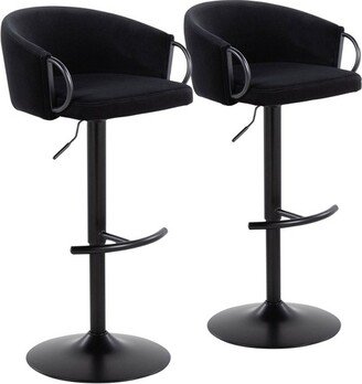 Set of 2 Claire Adjustable Barstools Black