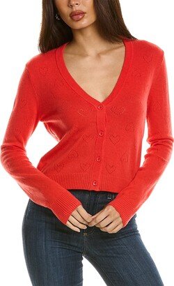 Pointelle Heart Wool & Cashmere-Blend Cardigan