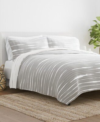 All Season 3 Piece Horizon Lines Reversible Quilt Set, Full/Queen