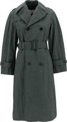 Double-Breasted Belted Trench Coat-AN