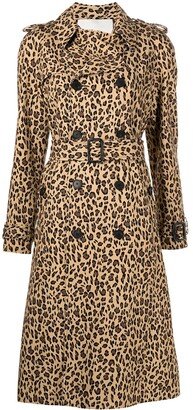 Cheetah-Print Trench Coat