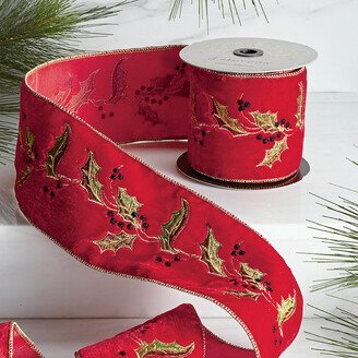 Holly Embroidery Ribbon