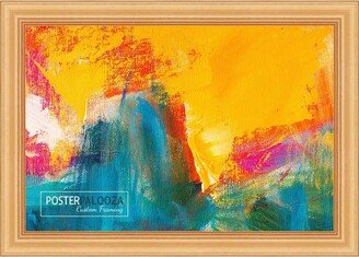 PosterPalooza 36x16 Contemporary Gold Complete Wood Panoramic Frame with UV Acrylic, Foam Board Backing, & Hardware