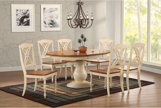 Iconic Furniture Company 45x45x63 Antiqued Caramel Biscotti Butterfly Back 7-Piece Bella Dining Set