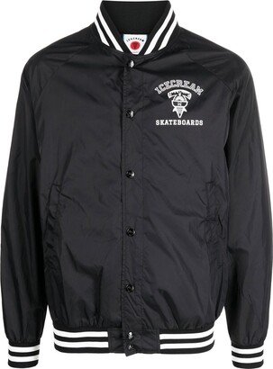 Logo-Print Tipped Bomber Jacket