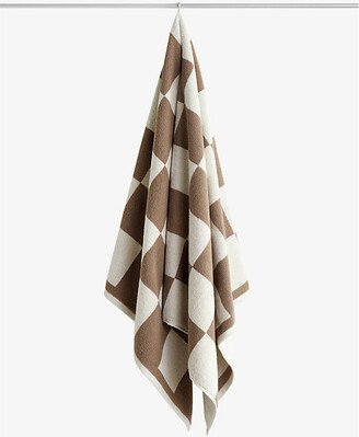 Brown Check-design Cotton Hand Towel