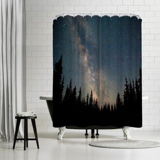 71 x 74 Shower Curtain, Stars Over The Forest by Luke Gram