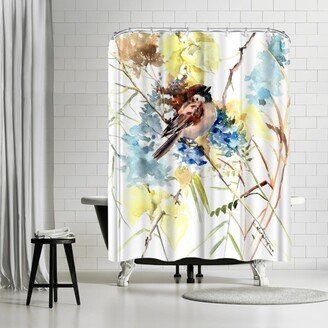 71 x 74 Shower Curtain, Sparrow In The Field by Suren Nersisyan