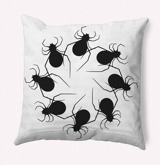 16x16 Spider Wreath Print Square Throw Pillow White